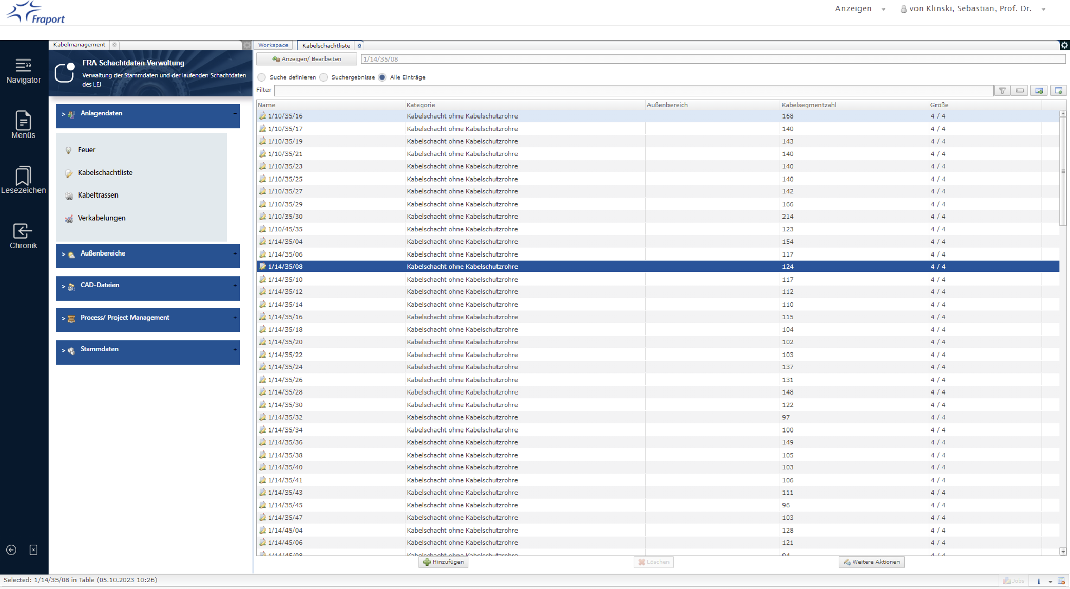 AIRCAT Web Application – Such- und Filterfunktionen